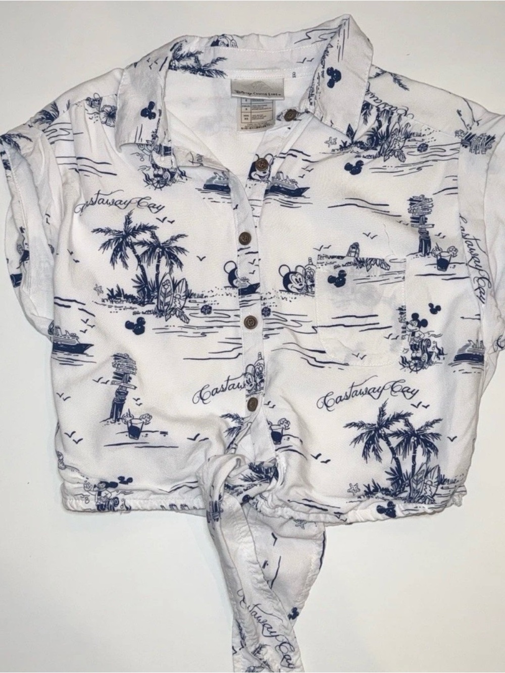 Disney Castaway Cay Mickey Hawaiian Shirt XS